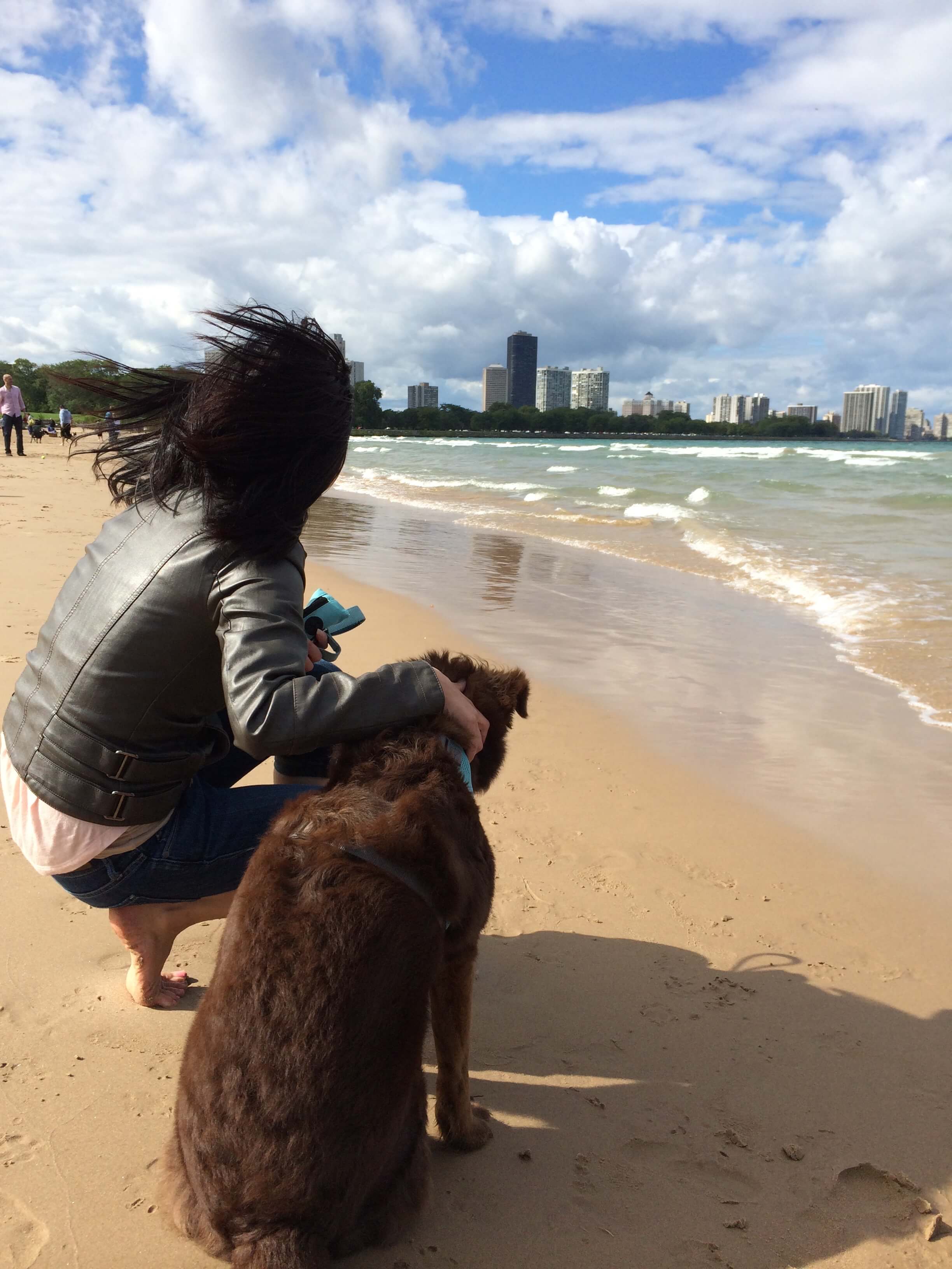 Teddy and mama at the beach